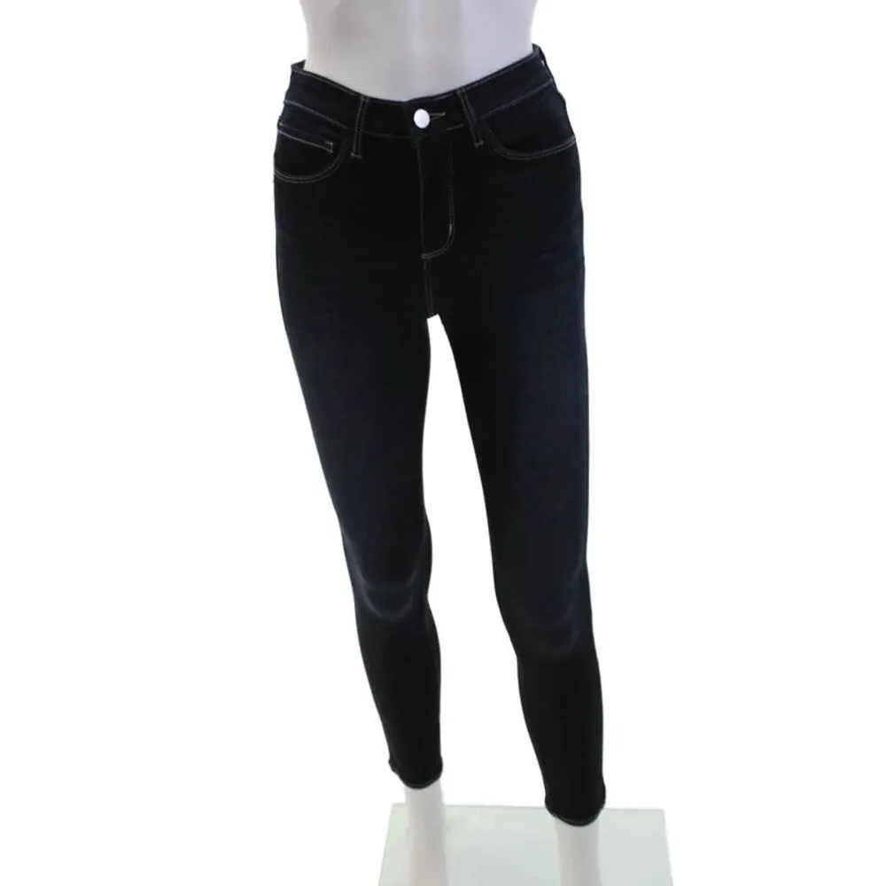 L'Agence Women's Dark Wash Five Pocket High Waist Skinny Denim Pants Size 24